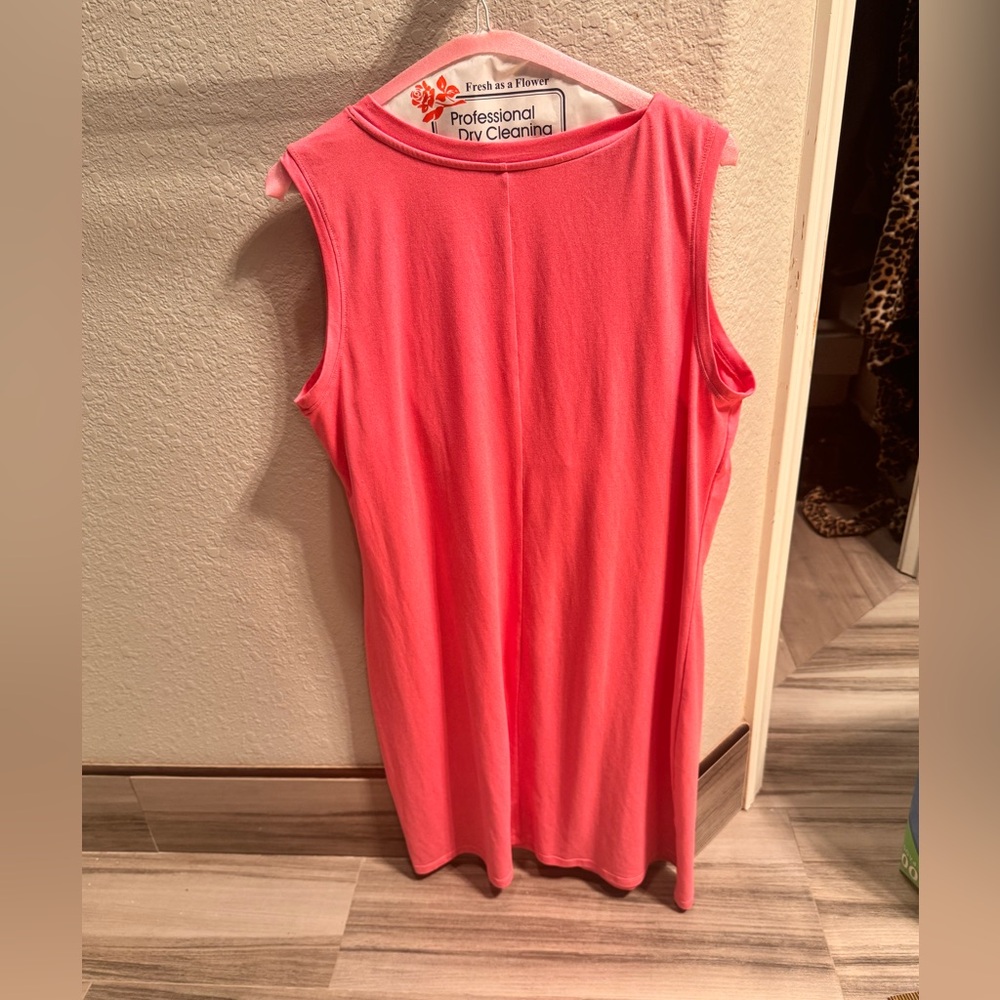 🏖️ Free Country Sleeveless Active Dress – Coral Pink, Size Large